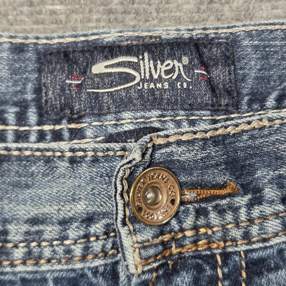 Silver Jeans Co Mens Zac Relaxed Straight Leg Blue Denim Jeans Medium Wash 39x29 - Picture 7 of 16